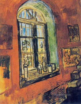 Ventana del estudio de Vincent en el asilo Vincent van Gogh Pinturas al óleo